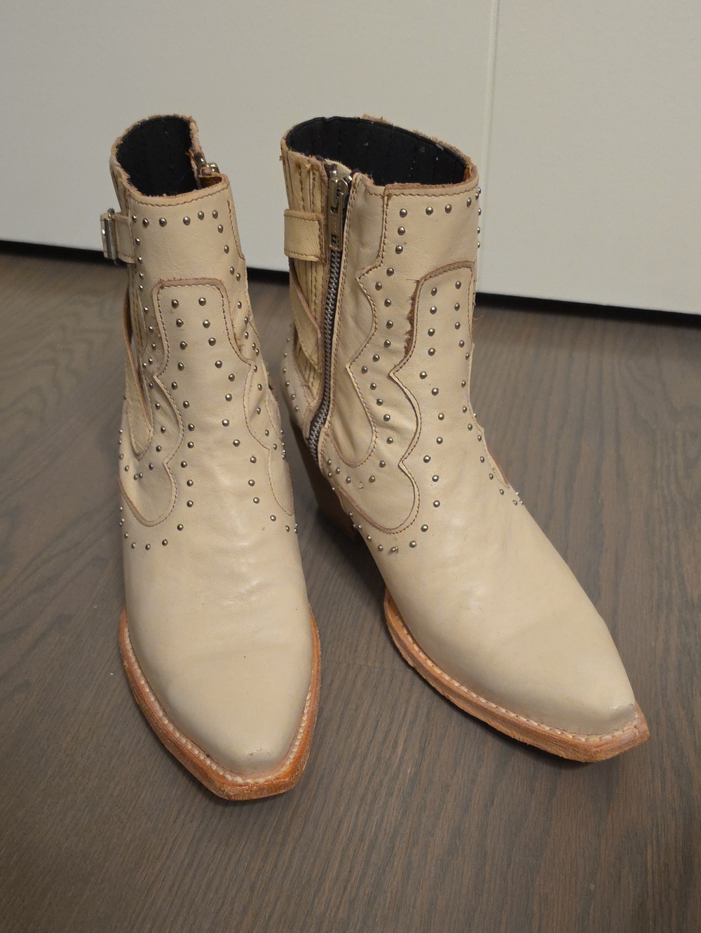 Freebird Morgan Women's Cream Western Ankle Boots - Picture 2 of 8
